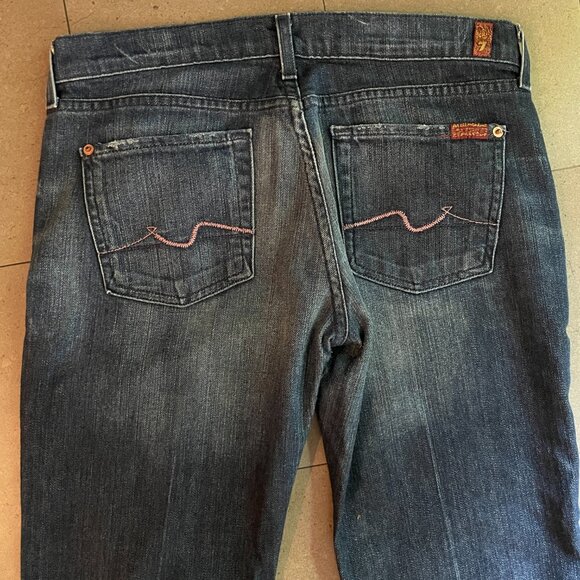 7 For All Mankind Women's Boot Cut Jeans - Dark Blue - Picture 5 of 12